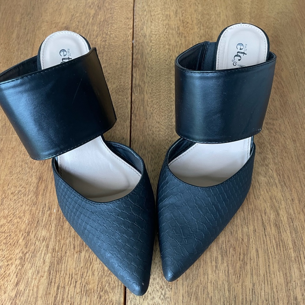 Rue21 Black Mules with Minimalist Design